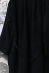 Mutedance 24 Autumn and Winter Collarless Buttoned Belt Long Coat MD-MD24FW20-DARK MD24FW19 MD24FW20